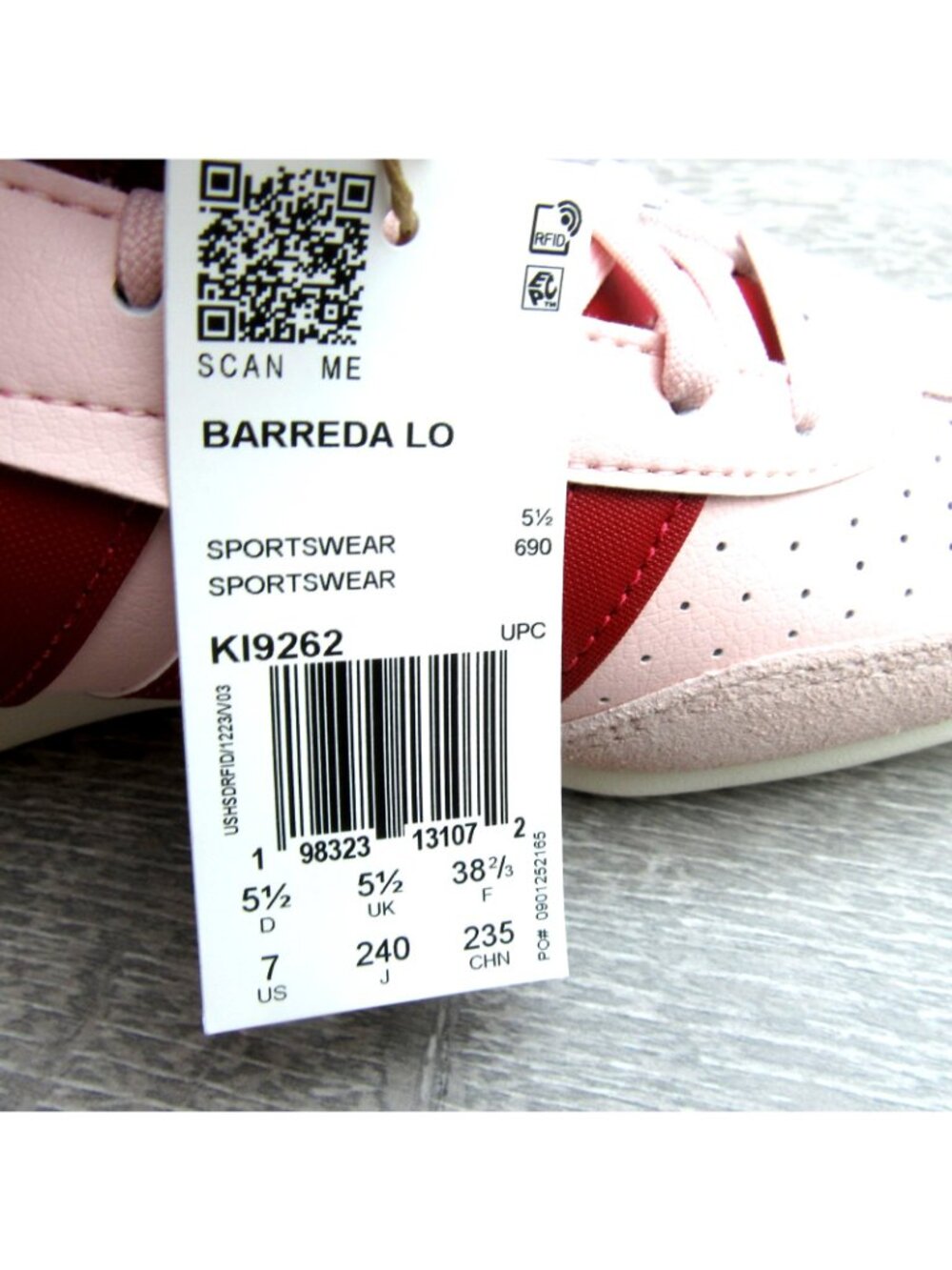 Adidas Barreda Lo Shoes Womens Size 7 Sandy Pink Team Victory Red NEW - Picture 14 of 16